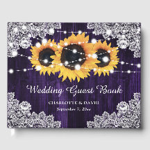Boda del girasol Rusple Purple Wood Lace