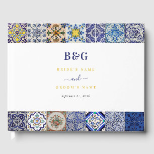 Libro De Visitas Boda del patrón de mosaicos portugués mediterráneo