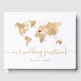Libro De Visitas Boda Destino Passport World Map Gracias