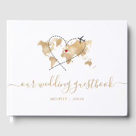 Libro De Visitas Boda Destino Passport World Map Gracias