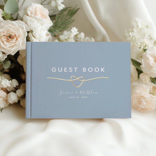 Libro De Visitas Boda Dorada Azul Polvoriento Moderna (Subido por el creador)