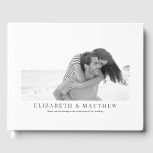Libro De Visitas Boda   Dos Fotos Personalizadas Modernas y Elegant