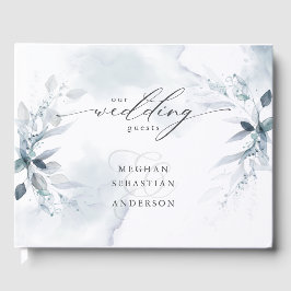 Libro De Visitas Boda Dusty Blue Foliage