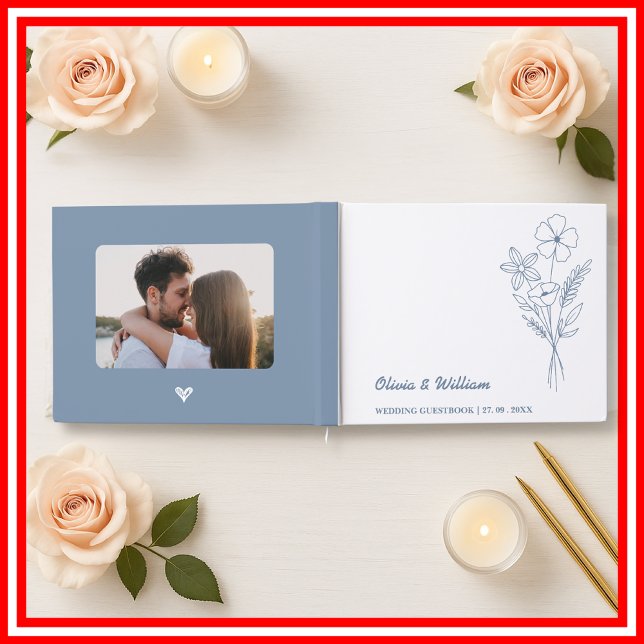 Libro De Visitas Boda Dusty Blue Wildflowers (Subido por el creador)