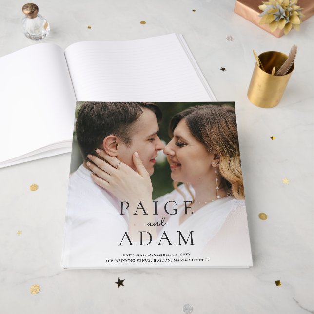 Libro De Visitas Boda Editorial de Foto Moderna (Anverso Abierto)