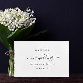 Libro De Visitas Boda elegante blanca