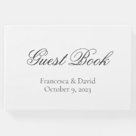 Libro De Visitas Boda elegante blanca moderna simple