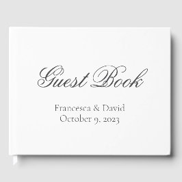 Libro De Visitas Boda elegante blanca moderna simple