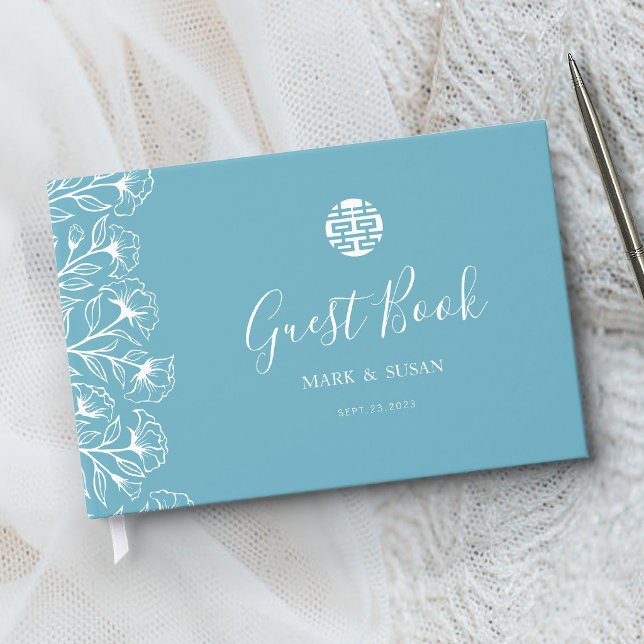 Libro De Visitas Boda elegante china con doble felicidad  (Subido por el creador)
