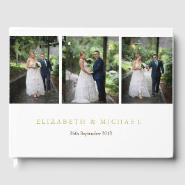 Libro De Visitas Boda elegante de color oro moderno