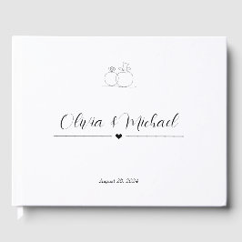Libro De Visitas Boda elegante de escritura modernista clásico