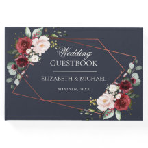 Boda elegante de la Marina de Borgoña Geométrica d