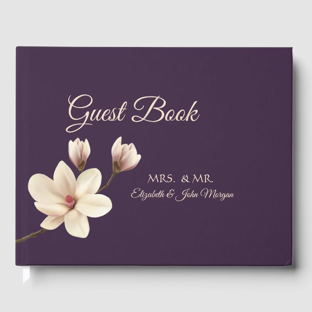 Libro De Visitas Boda Elegante de Magnolia Chic (Anverso)