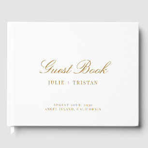 Libro De Visitas Boda elegante de tipo dorado