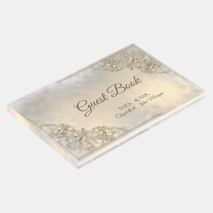 WeddingTree Libros de Visitas para Boda Libro Elegante de Invitados para Boda Libro de Invitados Elegante Ideal para Bodas de Plata o de Oro 