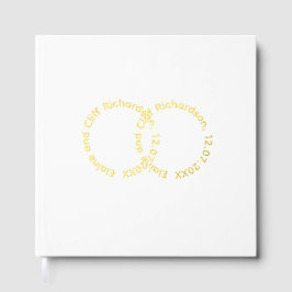 Libro De Visitas Boda elegante, nombres escritos en oro, 