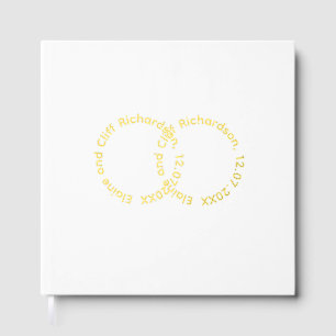 Libro De Visitas Boda elegante, nombres escritos en oro, 