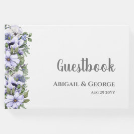 Libro De Visitas Boda elegante Periwinkle Purple Florals