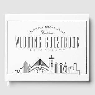 Libro De Visitas Boda en Boston Moderno Horizonte Deco