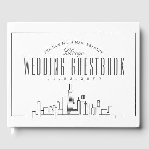 Libro De Visitas Boda En Chicago   Esquina moderna de Deco