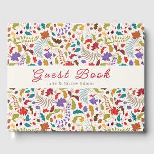 Libro De Visitas Boda en el jardín de flores exóticas Wild Rose Woo