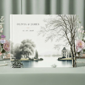 Libro De Visitas Boda en el jardín secreto del castillo francés