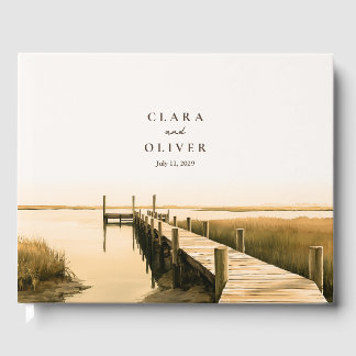 Libro De Visitas Boda en el Marjal de Lowcountry con Sepia en Serif