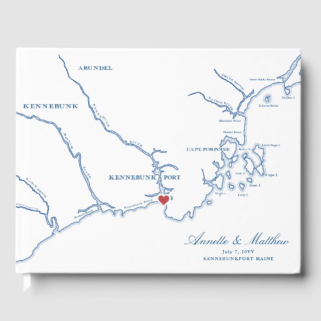 Libro De Visitas Boda en Kennebunkport Maine (Anverso)