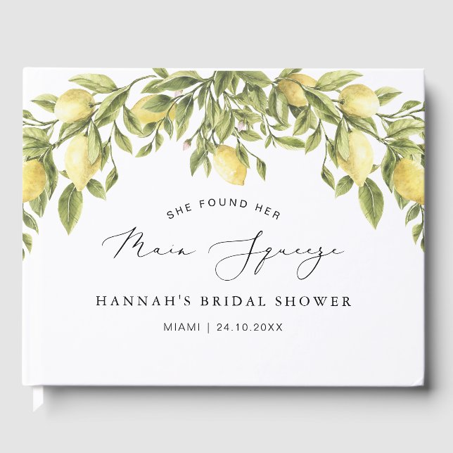 Libro De Visitas Boda en la Costa Amalfi con limón amarillo Bridal  (Anverso)