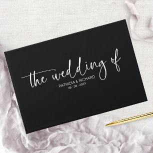Libro De Visitas Boda en negro y blanco con caligrafía moderna