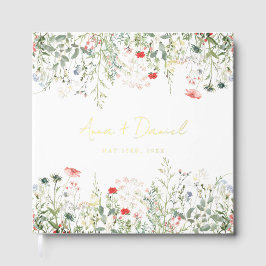 Libro De Visitas Boda en pradera de flores silvestres