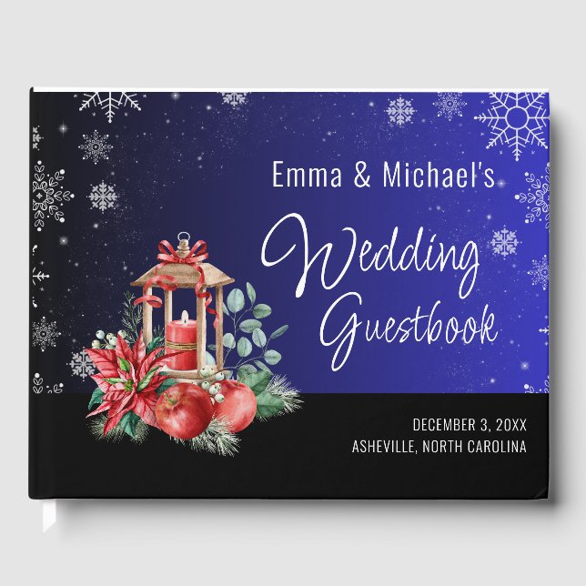Libro De Visitas Boda en vacaciones de Navidad (Anverso)