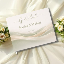 Libro De Visitas Boda en Verde Salvia y Marfil