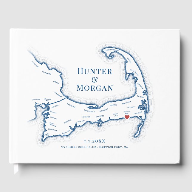 Libro De Visitas Boda en Wychmere Beach Club Cape Cod (Anverso)