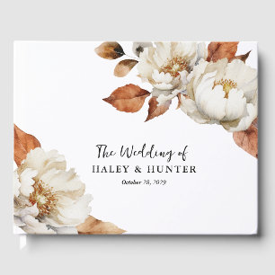 Libro De Visitas Boda encantado de floraciones botánicas de otoño