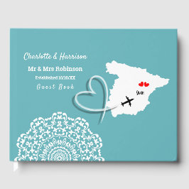 Libro De Visitas Boda español continental de destino