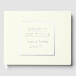 Libro De Visitas Boda Estilizada Simple de Color Marfil