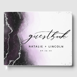 Libro De Visitas Boda Ethereal Mist Ombre Ultra Violet Gilded