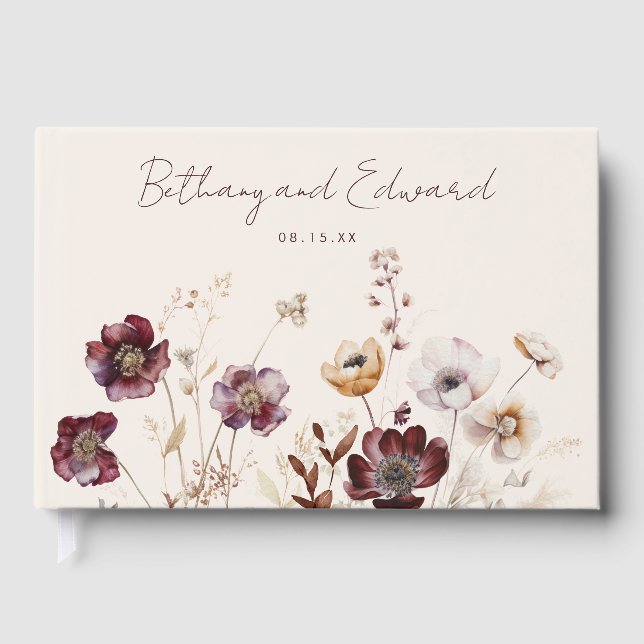 Libro De Visitas Boda Fall Wildflower (Anverso)