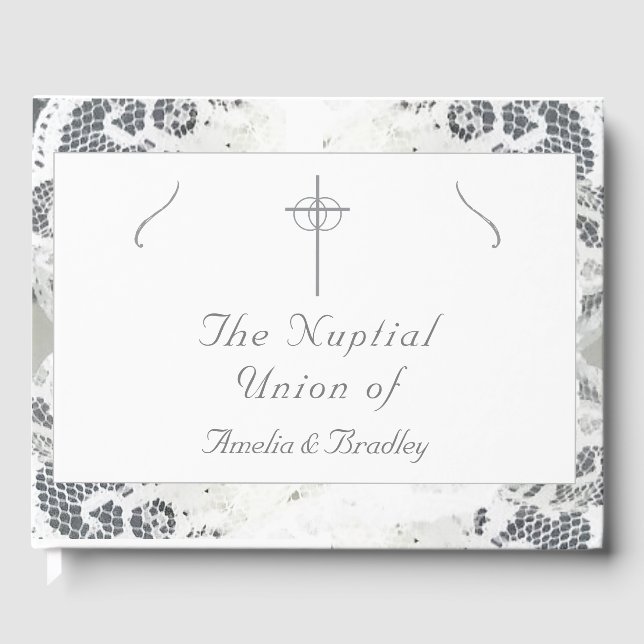 Libro De Visitas Boda Faux Lace (Anverso)