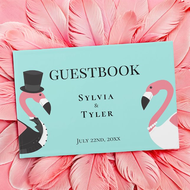Libro De Visitas Boda Flamingo (Add this fun guestbook to your wedding.)