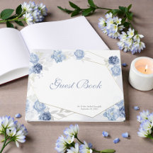 Boda floral acuarela azul claro