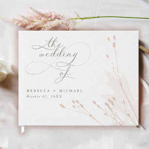 Libro De Visitas Boda floral acuarela guión romántico