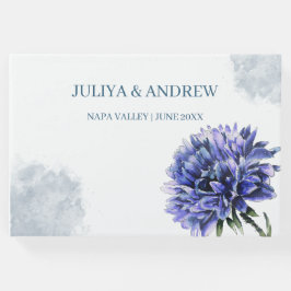 Libro De Visitas Boda floral azul marino