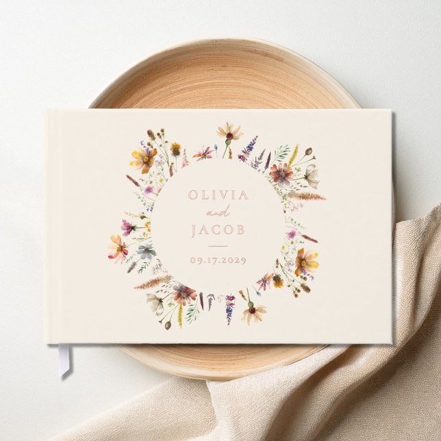 Libro De Visitas Boda floral Boho Wildflower minimalista (Subido por el creador)