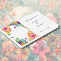 Boda floral colorido de hawaiana tropical