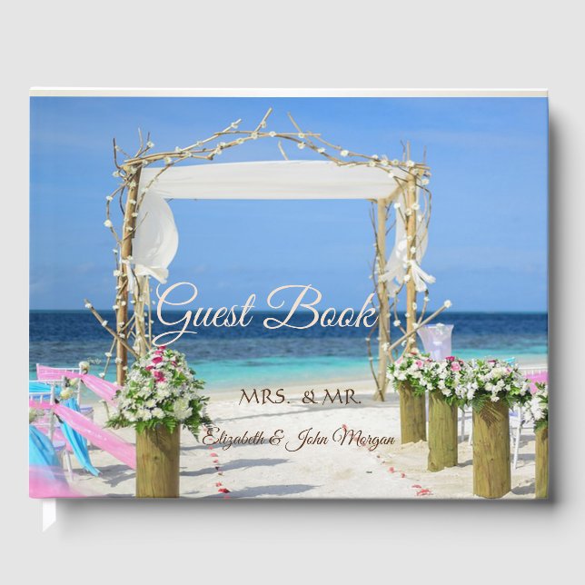 Libro De Visitas Boda Floral de Beach Arbor (Anverso)