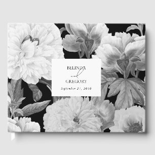Libro De Visitas Boda Floral de color de agua para personas negras
