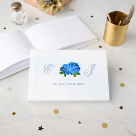 Libro De Visitas Boda floral de Hortensia Azul