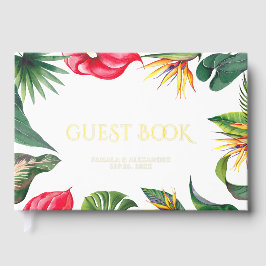 Libro De Visitas Boda Floral de Oasces Tropicales
